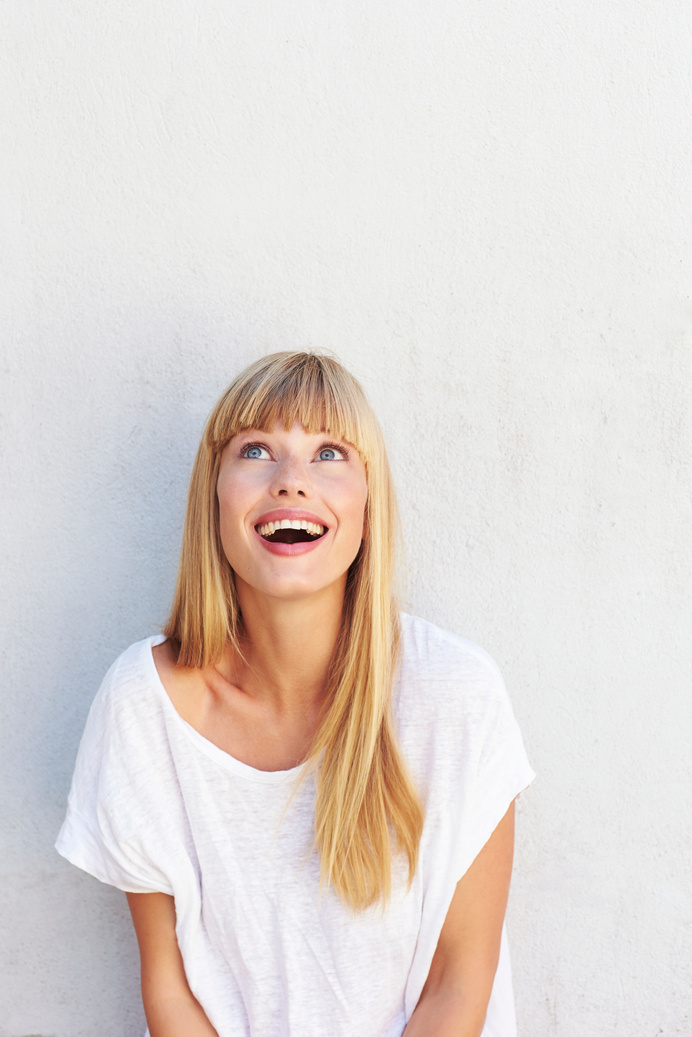 Happy young blond woman